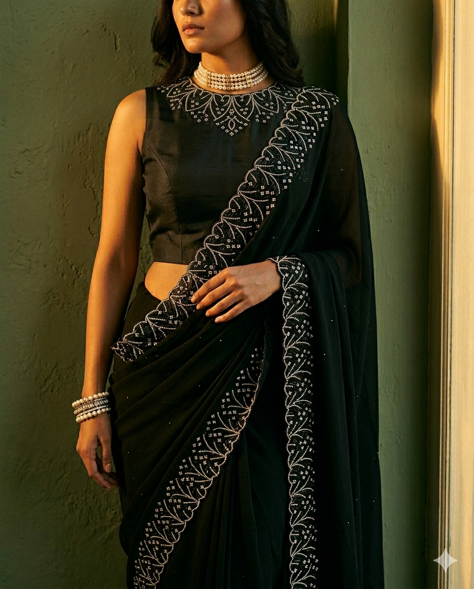 black saree