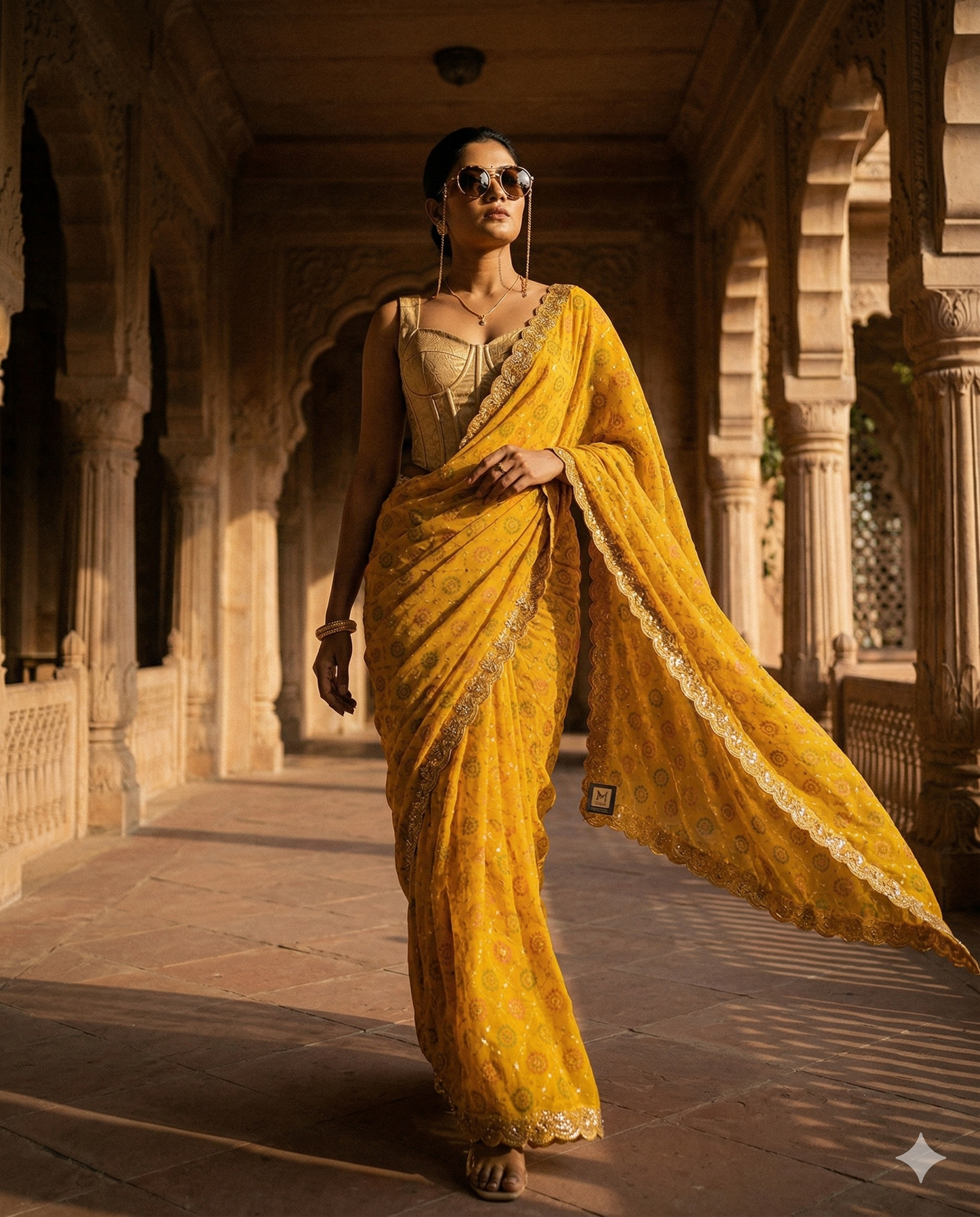 yellow saree