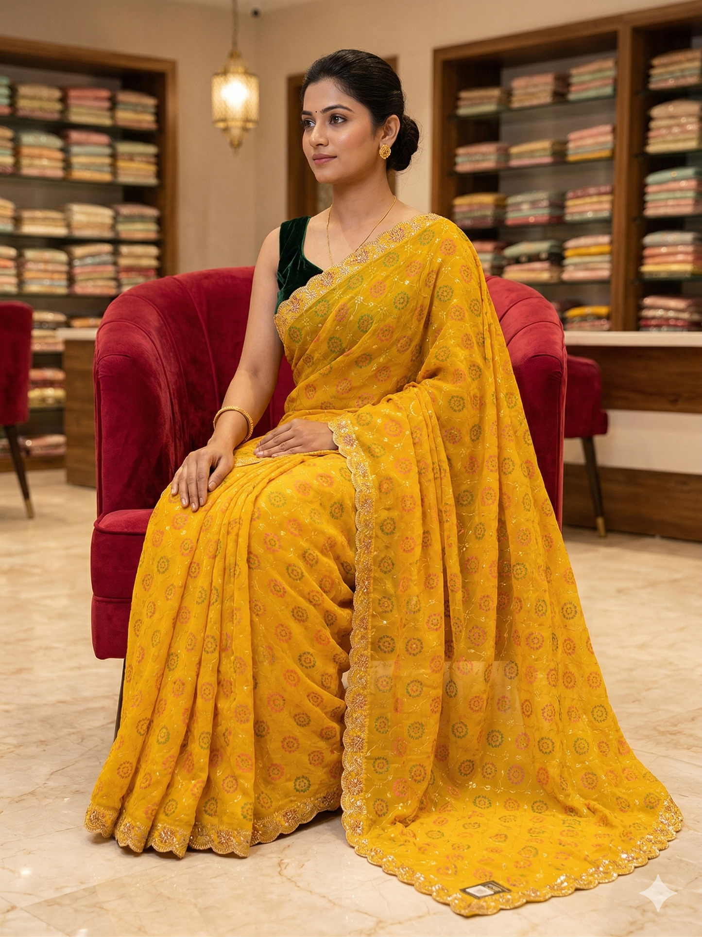 yellow saree