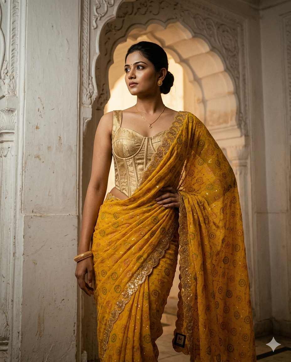 yellow saree