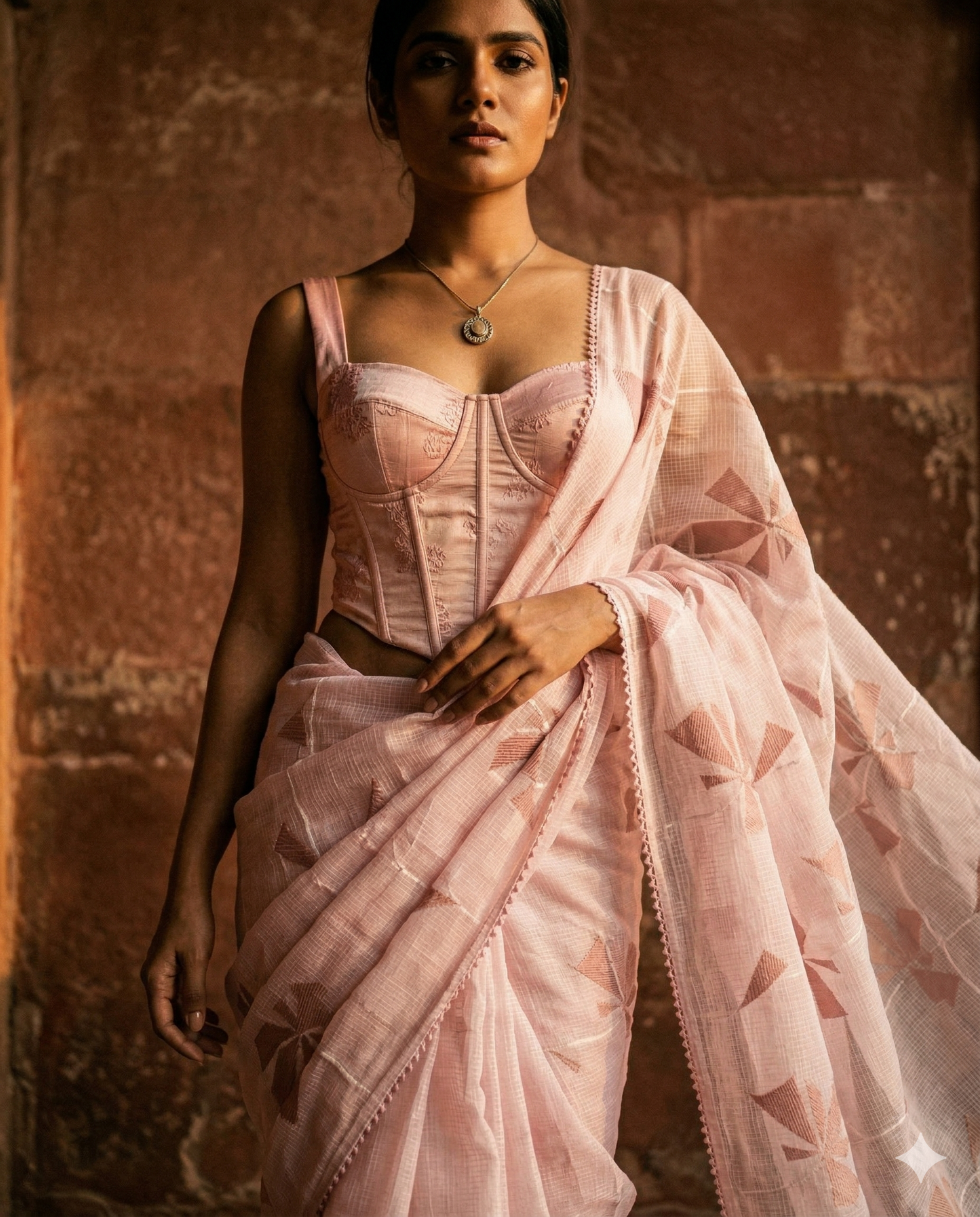 pink easy breezy saree