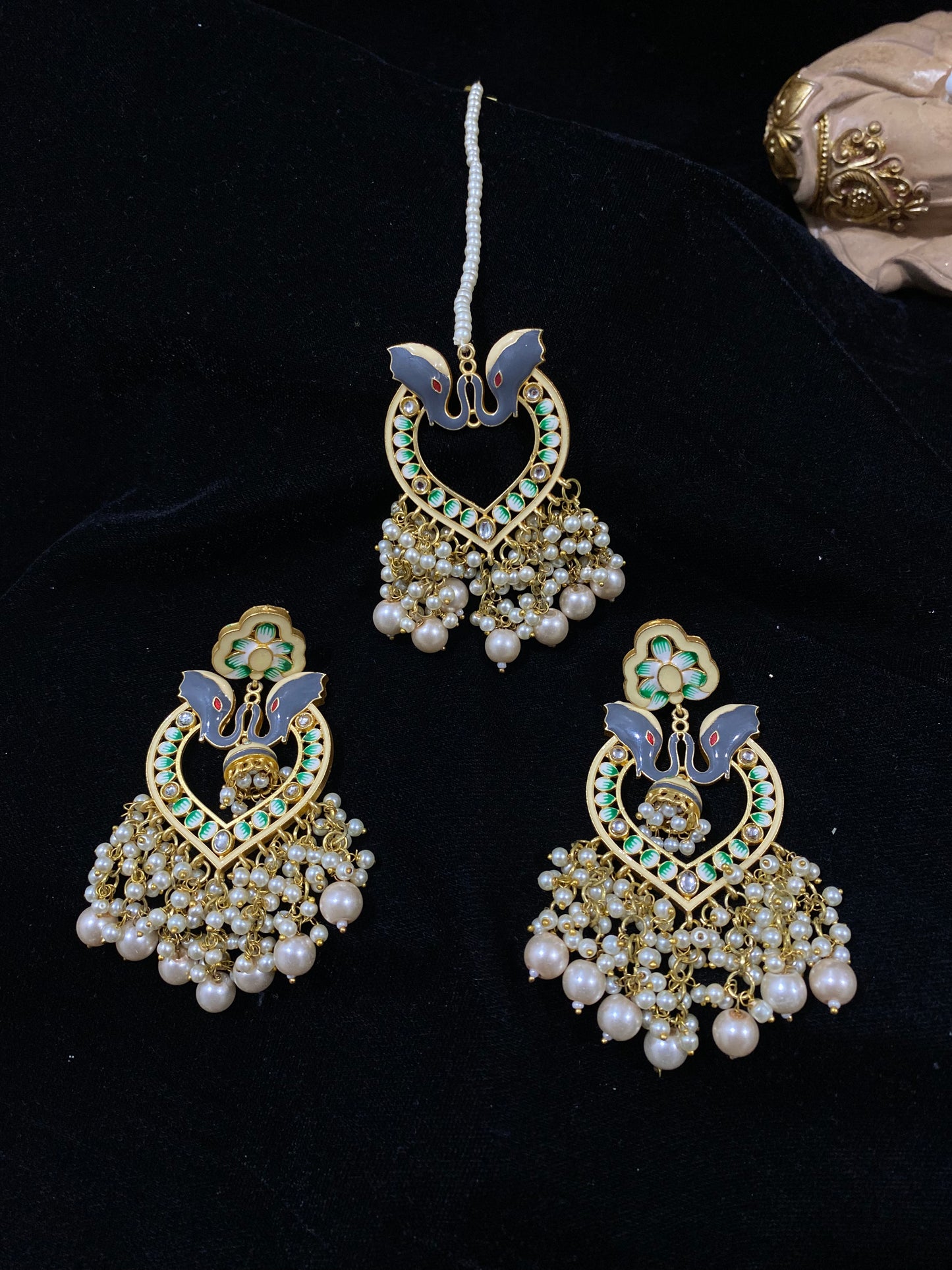 Hand Painted Maang Tika Set