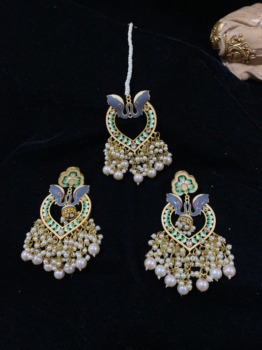Hand Painted Maang Tika Set