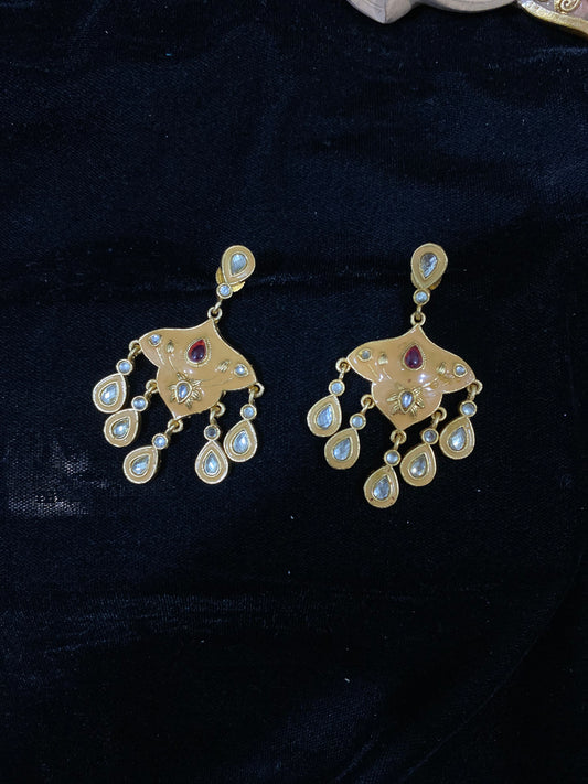 Peach Hand Painted Earrings