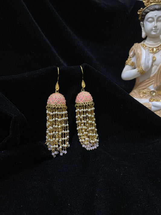 Pearl Chaand Baali Drops