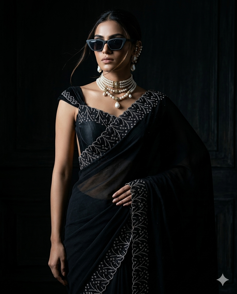 black saree