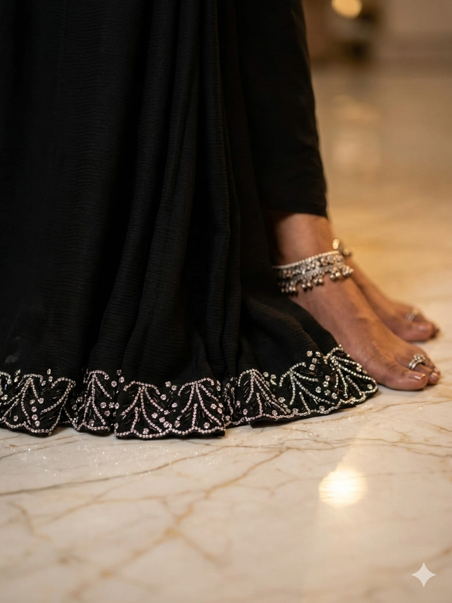 black saree
