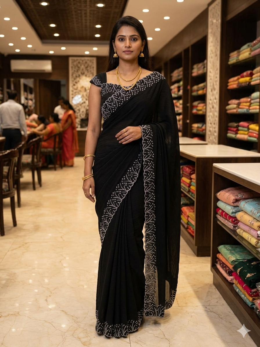 black saree